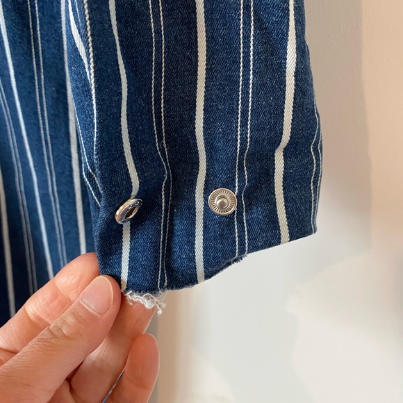Zara striped denim dress with V back Small - Picture 6 of 12